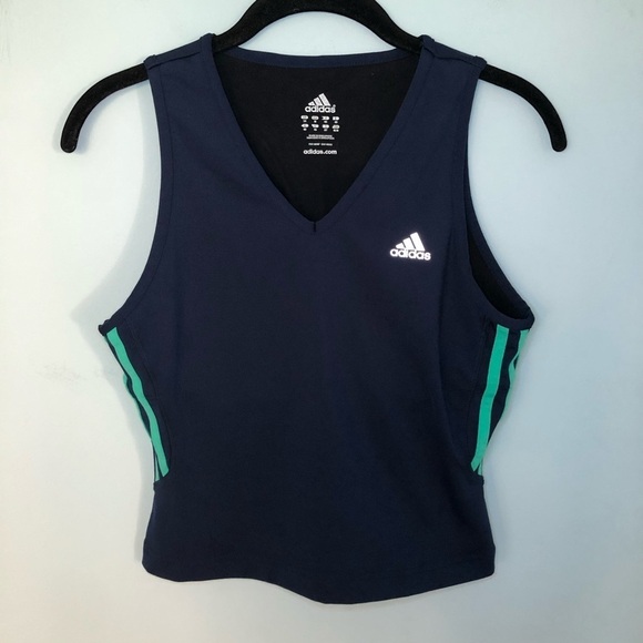 Adidas Climacool Dark Blue & Green Sleeveless Top Size Medium - Picture 1 of 7